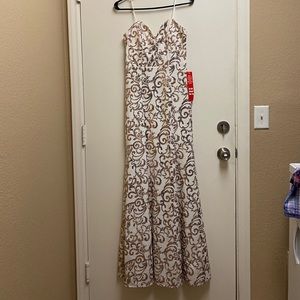 NWT Rose Gold Sequin Mermaid Dress-City Triangles